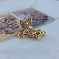 Cute Animal Copper Plating Inlay Zircon Charms main image 4