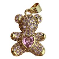 Cute Animal Copper Plating Inlay Zircon Charms main image 6
