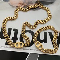 Hip-hop Solid Color Titanium Steel Bracelets Necklace main image 1