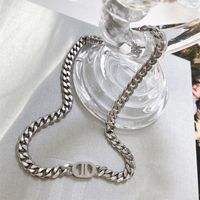 Hip-hop Solid Color Titanium Steel Bracelets Necklace sku image 3