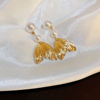 1 Pair Elegant Vintage Style Moon Flower Bow Knot Plating Alloy Drop Earrings sku image 5