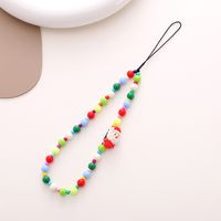 Cute Christmas Tree Bell Arylic Beaded Christmas Mobile Phone Chain sku image 2