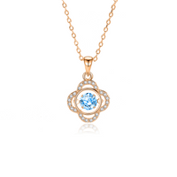 Simple Style Flower Sterling Silver Inlay Moissanite Zircon Pendant Necklace sku image 4