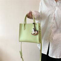 Women's Pu Leather Solid Color Vintage Style Ornament Sewing Thread Zipper Handbag main image 5