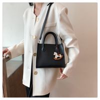 Women's Pu Leather Solid Color Vintage Style Ornament Sewing Thread Zipper Handbag sku image 4