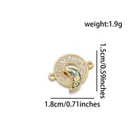 1 Piece Copper Zircon 18K Gold Plated Moon Spacer Bars sku image 2