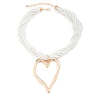 Exaggerated Heart Shape Alloy Beaded Women's Pendant Necklace main image 4
