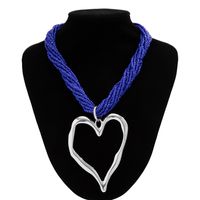 Exaggerated Heart Shape Alloy Beaded Women's Pendant Necklace sku image 2