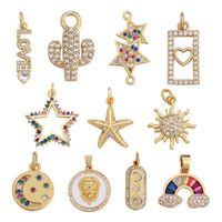 1 Piece Alloy Rhinestones Printing Pendant main image 2