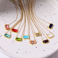Copper Simple Style Classic Style Inlay Solid Color Gem Bracelets Necklace main image 5