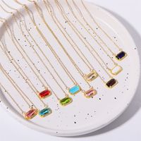 Copper Simple Style Classic Style Inlay Solid Color Gem Bracelets Necklace main image 1