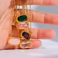 Copper Simple Style Classic Style Inlay Solid Color Gem Bracelets Necklace main image 2