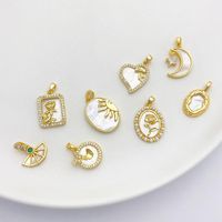 1 Piece Alloy Gold Plated Color Block Pendant main image 2