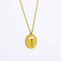 Titanium Steel Gold Plated Simple Style Classic Style Plating Flower Pendant Necklace sku image 1