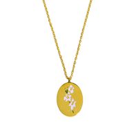 Titanium Steel Gold Plated Simple Style Classic Style Plating Flower Pendant Necklace main image 2