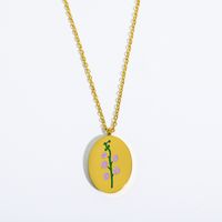 Titanium Steel Gold Plated Simple Style Classic Style Plating Flower Pendant Necklace sku image 7