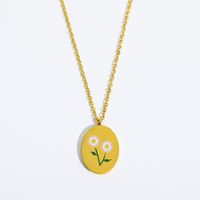 Titanium Steel Gold Plated Simple Style Classic Style Plating Flower Pendant Necklace sku image 4