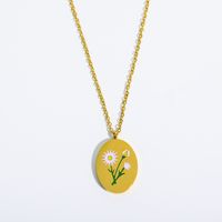 Titanium Steel Gold Plated Simple Style Classic Style Plating Flower Pendant Necklace sku image 9