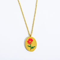 Titanium Steel Gold Plated Simple Style Classic Style Plating Flower Pendant Necklace sku image 11