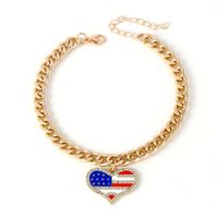 Modern Style Classic Style Alloy Cross American Flag Pet Collar sku image 1