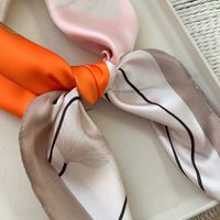 Women's Elegant Business Color Block Ginkgo Leaf Polyester Printing Silk Scarves main image 5