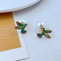 Elegant Cute Bird Imitation Pearl Copper Plating Zircon Women's Ear Studs 1 Pair main image 2