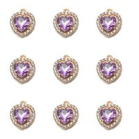 10 Piezas/Paquete Aleación Diamantes De Imitación Forma De Corazón Colgante sku image 2
