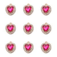 10 Piezas/Paquete Aleación Diamantes De Imitación Forma De Corazón Colgante sku image 4