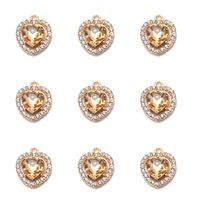10 Piezas/Paquete Aleación Diamantes De Imitación Forma De Corazón Colgante sku image 6