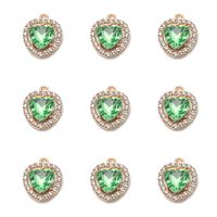 10 Piezas/Paquete Aleación Diamantes De Imitación Forma De Corazón Colgante sku image 5