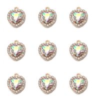 10 Piezas/Paquete Aleación Diamantes De Imitación Forma De Corazón Colgante sku image 8