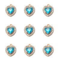 10 PCS/Package Alloy Rhinestones Heart Shape Pendant sku image 9