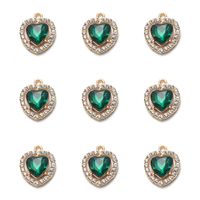 10 Piezas/Paquete Aleación Diamantes De Imitación Forma De Corazón Colgante sku image 7