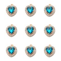 10 Piezas/Paquete Aleación Diamantes De Imitación Forma De Corazón Colgante sku image 10