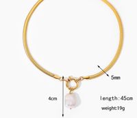 Ig Style Vintage Style Solid Color Stainless Steel Plating Inlay Natural Pearls Vary In Size, Please Consider Carefully Before Ordering! 18k Gold Plated Necklace sku image 1