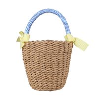 Women's Medium Straw Solid Color Cute Beach Weave Open Straw Bag main image 5