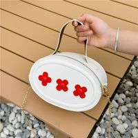 Women's Small Pu Leather Solid Color Flower Cute Zipper Crossbody Bag sku image 1