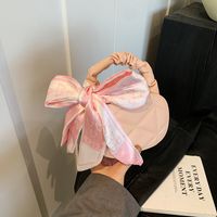 Frau Klein Pu-Leder Einfarbig Süß Schleife Oval Reißverschluss Handtasche sku image 4