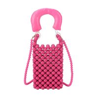 Women's Small Pearl Color Block Solid Color Cute Beading Square Open Crossbody Bag sku image 1