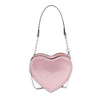 Women's Small Pu Leather Solid Color Cute Heart-shaped Zipper Crossbody Bag sku image 1