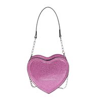 Women's Small Pu Leather Solid Color Cute Heart-shaped Zipper Crossbody Bag sku image 2