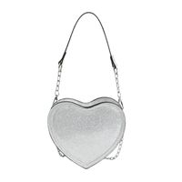 Women's Small Pu Leather Solid Color Cute Heart-shaped Zipper Crossbody Bag sku image 3
