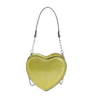 Women's Small Pu Leather Solid Color Cute Heart-shaped Zipper Crossbody Bag sku image 4