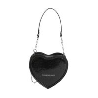 Women's Small Pu Leather Solid Color Cute Heart-shaped Zipper Crossbody Bag sku image 6