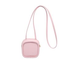 Women's Small Pu Leather Solid Color Cute Classic Style Square Zipper Crossbody Bag sku image 3
