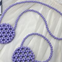 Women's Small Acrylic Beads Solid Color Cute Beading Hollow Round Open Crossbody Bag main image 2