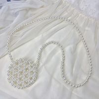Women's Small Acrylic Beads Solid Color Cute Beading Hollow Round Open Crossbody Bag sku image 4