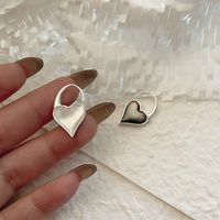 1 Pair Simple Style Heart Shape Plating Sterling Silver Drop Earrings main image 4