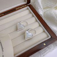 1 Pair Simple Style Heart Shape Plating Sterling Silver Drop Earrings main image 5