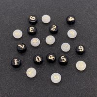 1 Piece Diameter 8mm Shell Round Number Beads main image 6